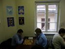 It's quiet in playing hall, but outside life goes on...
