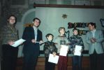On the podium! The coach of Ukrainian team grandmaster A.Sulypa given awards M.Hrabinska, V.Grabinsky, M.Kravtsiv, M.Oleksienko, Y.Kryvoruchko.
