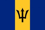Один из самых больших сюрпризов на Олимпиаде - это флаг Барбадоса. Цвета флага и трезубец на нем - что-то мне очень и очень напоминало. Правда если у нас небо и пшеница, то у них все иначе. Синие части флага символизируют море, жёлтая — песок. Трезубец трактуется как символ принципа правления на Барбадосе, состоящего из трёх формул: «из народа, с народом, для народа». Одновременно трезубец понимается как символ Нептуна.